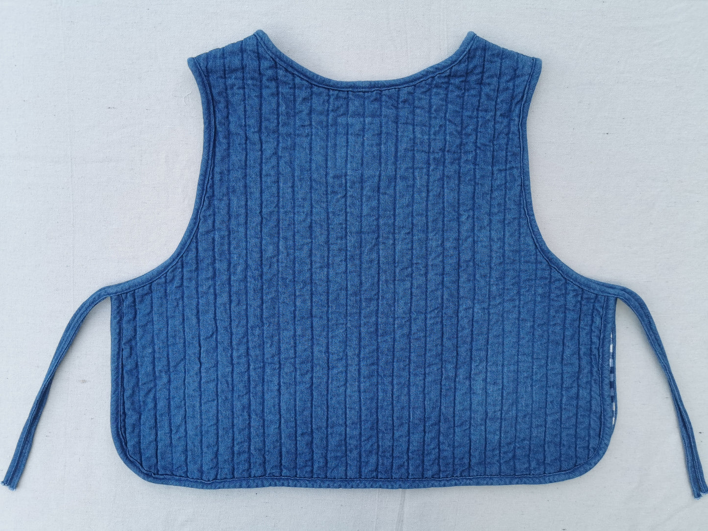 7/12 QUILTED ART VEST - Size  M - Improv Patchwork with Side Ties