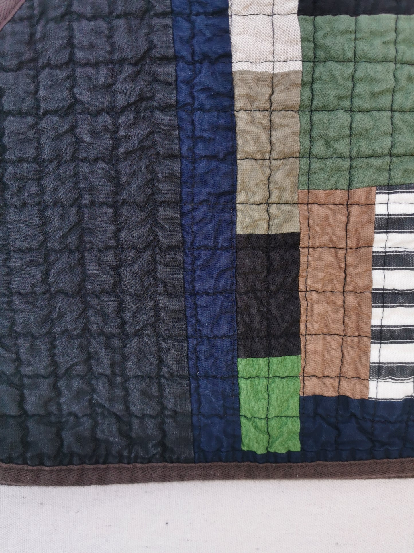 QUILTED VEST - Size S - Improv Patchwork with Side Ties