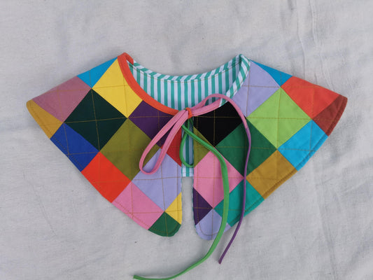 PATCHWORK QUILT COLLAR - Reversible - One of a Kind
