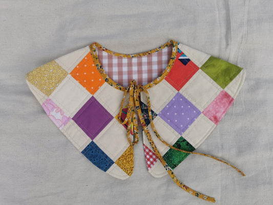 PATCHWORK QUILT COLLAR - Reversible - One of a Kind