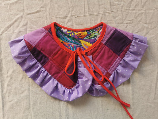 PATCHWORK QUILT COLLAR - Reversible - One of a Kind