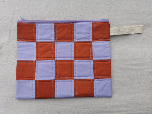 Large Quilted Patchwork Zipper Pouch